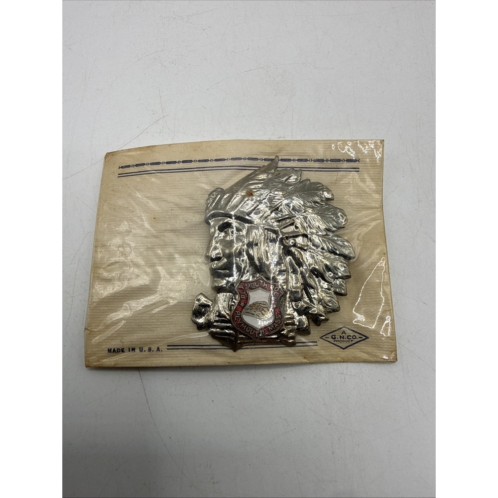 Antique Plymouth Rock Indian Chief Native American Collectors Pin